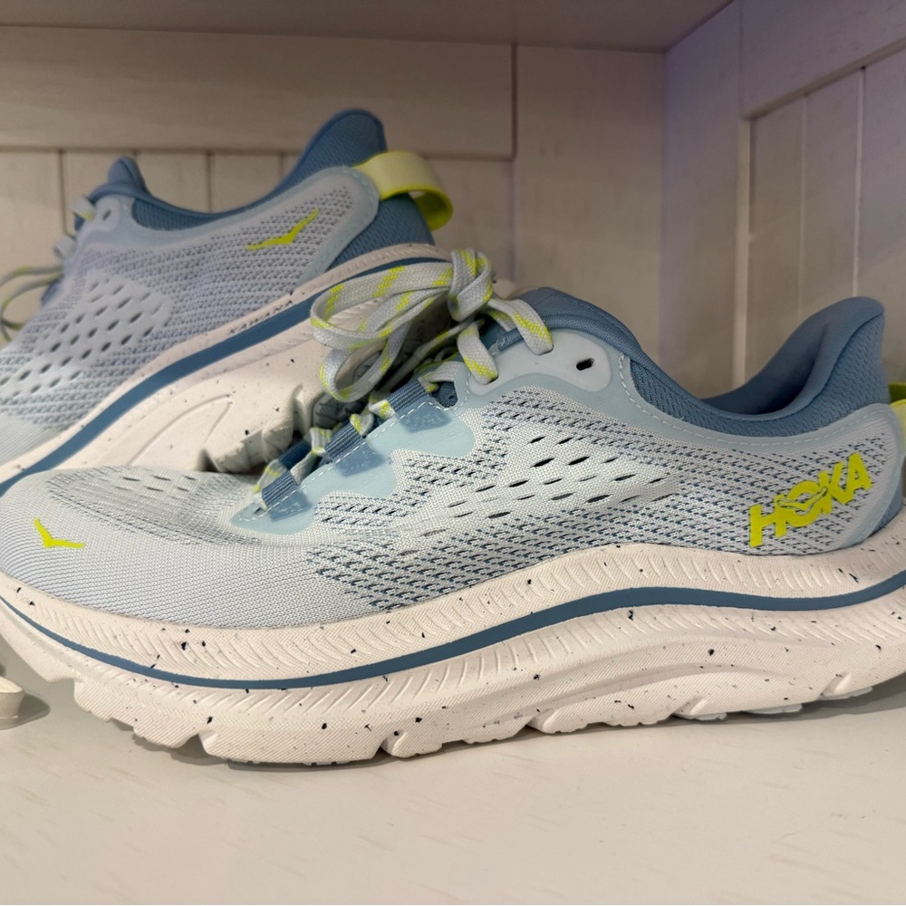 Hoka Sky Blue and White Athletic Sneakers